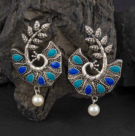 Juri craft Lunches AER 2209-Blue-Green earrings wholesale india