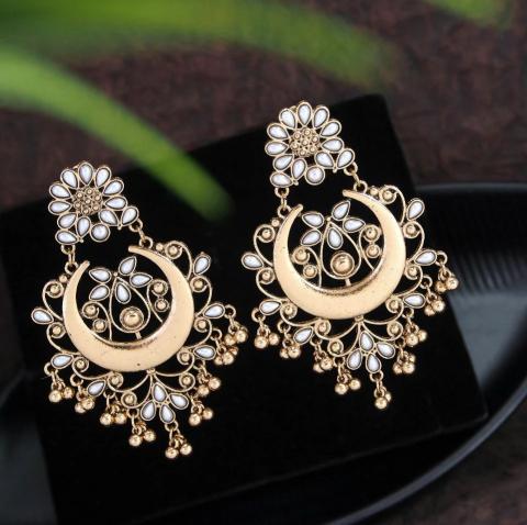 Juri craft Lunches D AER 2788- Black fancy earrings wholesale