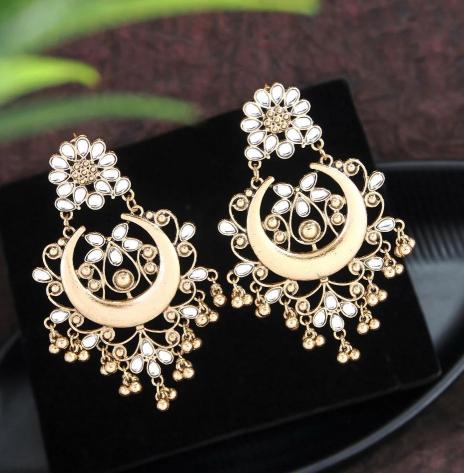 Juri craft Lunches D AER 2788- Black fancy earrings wholesale