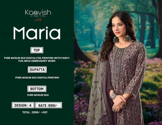 Kaavish Maria catalog unstitched salwar kameez wholesalers
