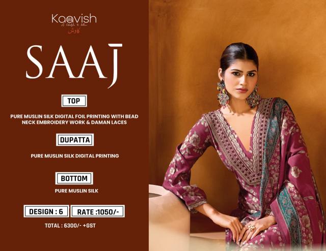 Kaavish Saaj catalog modal silk salwar kameez