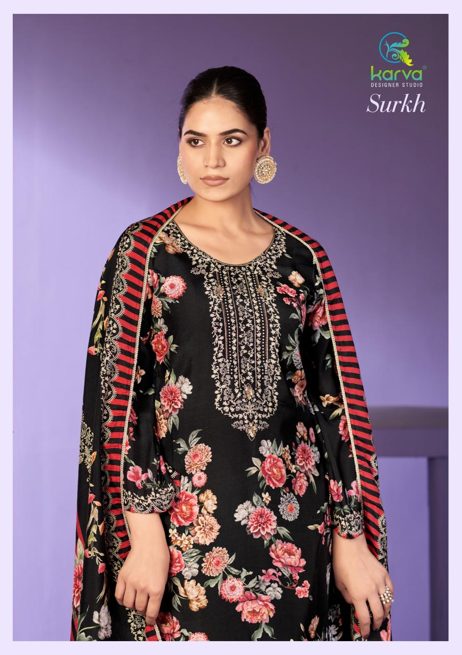 Karva Surkh vol 3 catalog wholesale pakistani salwar kameez