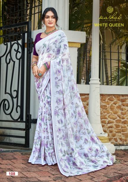 Kashvi White Queen catalog georgette saree in surat