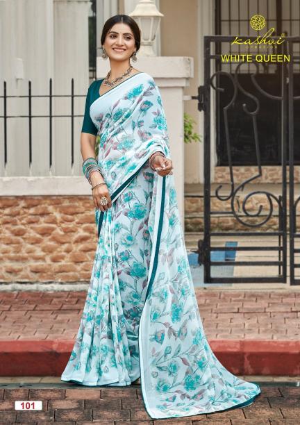 Kashvi White Queen catalog georgette saree in surat