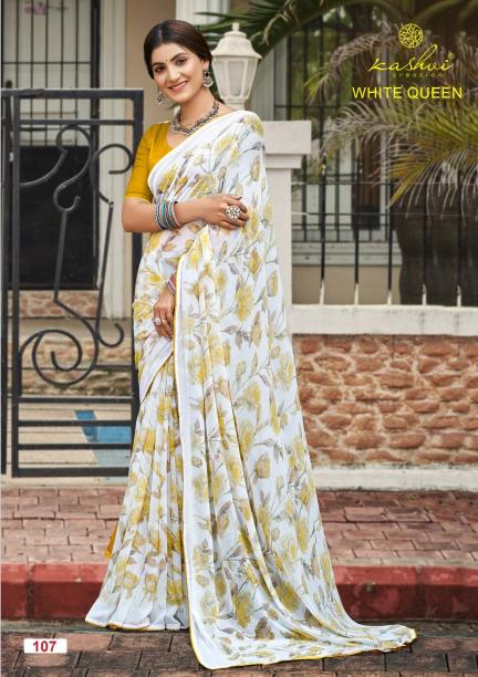 Kashvi White Queen catalog georgette saree in surat