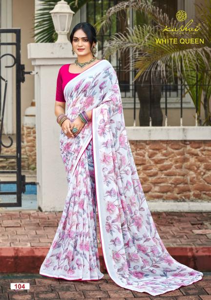 Kashvi White Queen catalog georgette saree in surat