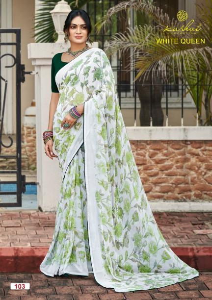 Kashvi White Queen catalog georgette saree in surat