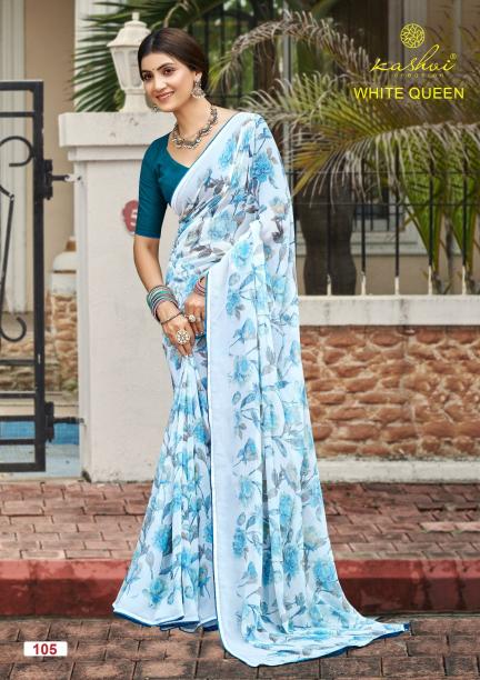 Kashvi White Queen catalog georgette saree in surat