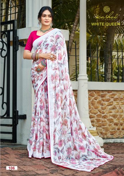 Kashvi White Queen catalog georgette saree in surat