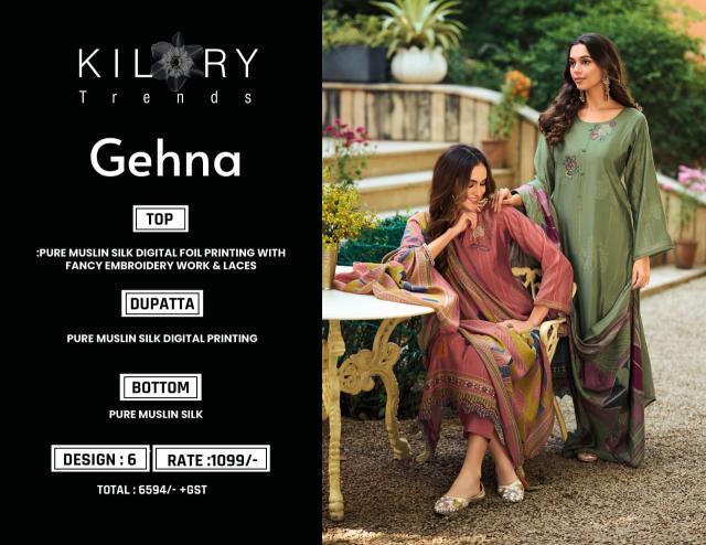 Kilory Gehna catalog salwar kameez materials wholesale