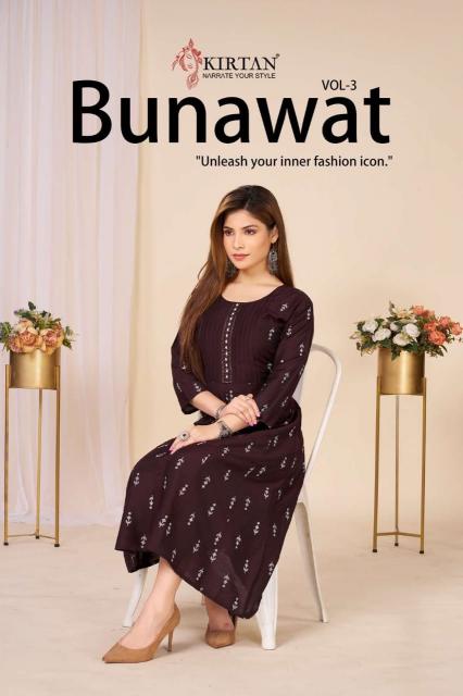 Kirtan Bunawat vol 3 catalog silik anarkali kurtis