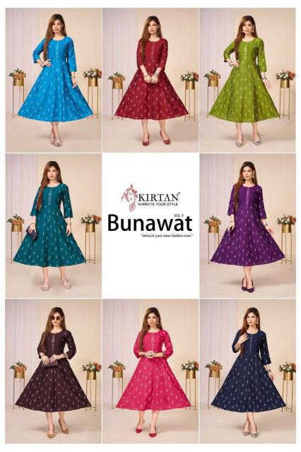 Kirtan Bunawat vol 3 catalog silik anarkali kurtis