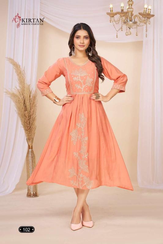 Kirtan Kamakshi catalog chanderi kurtis