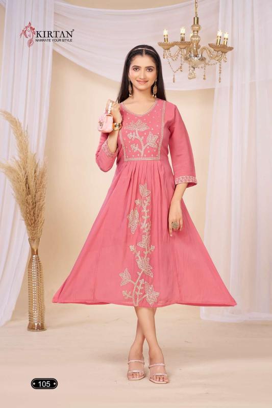 Kirtan Kamakshi catalog chanderi kurtis
