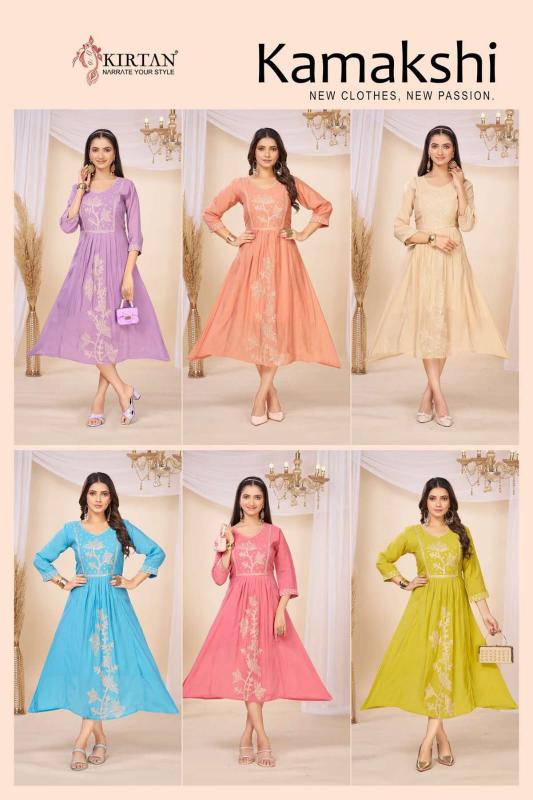 Kirtan Kamakshi catalog chanderi kurtis