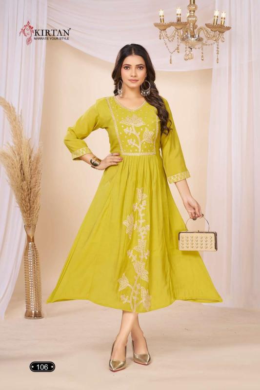Kirtan Kamakshi catalog chanderi kurtis