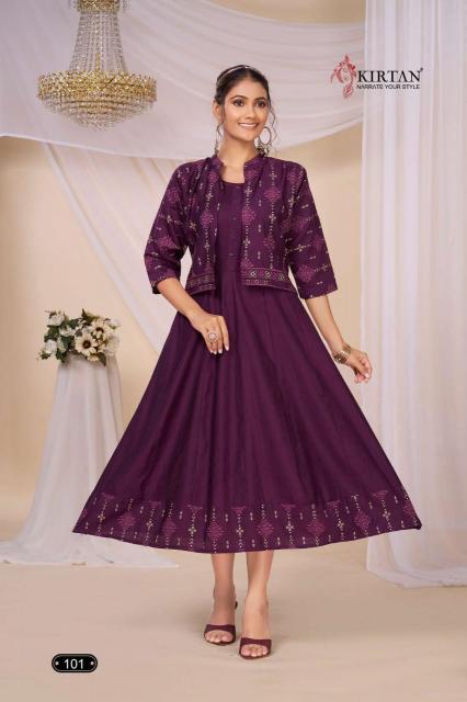 Kirtan Ridhya catalog anarkali kurtis wholesaler