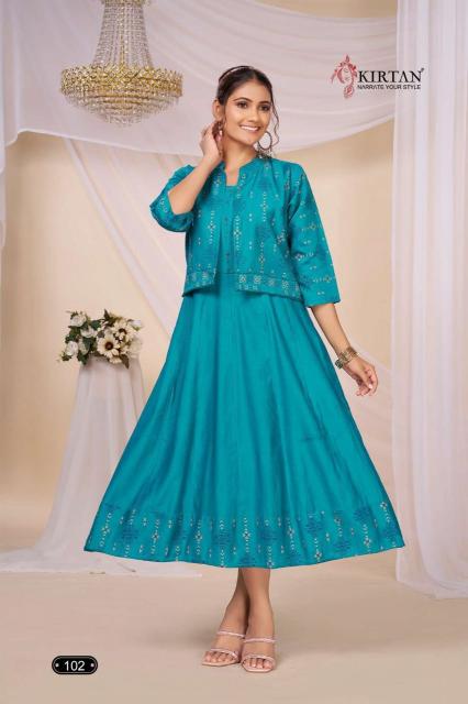 Kirtan Ridhya catalog anarkali kurtis wholesaler