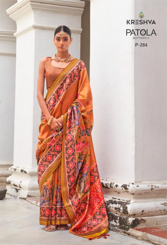 Kreshva Patola Butterfly catalog Patola Print Saree