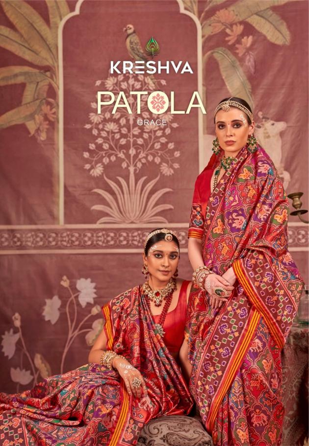 Kreshva Patola Grace catalog uttam sarees surat