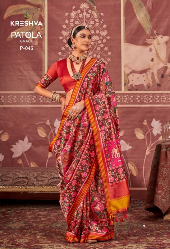 Kreshva Patola Grace catalog uttam sarees surat