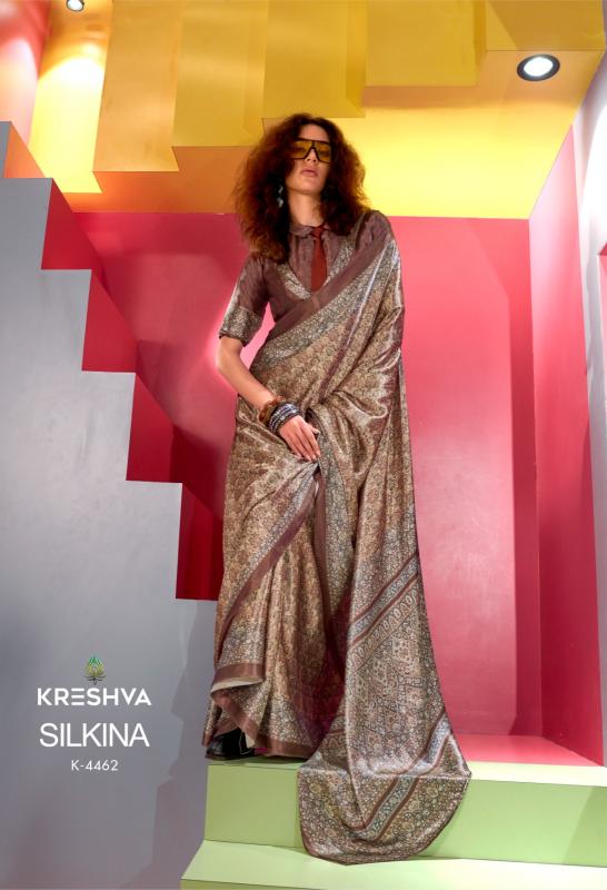 Kreshva Silkina catalog satin sarees 