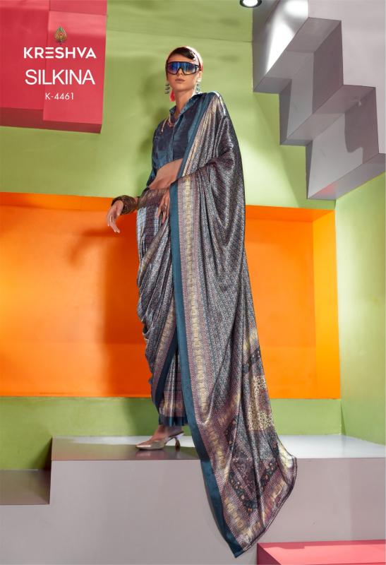 Kreshva Silkina catalog satin sarees 