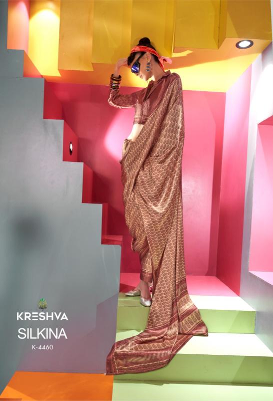 Kreshva Silkina catalog satin sarees 