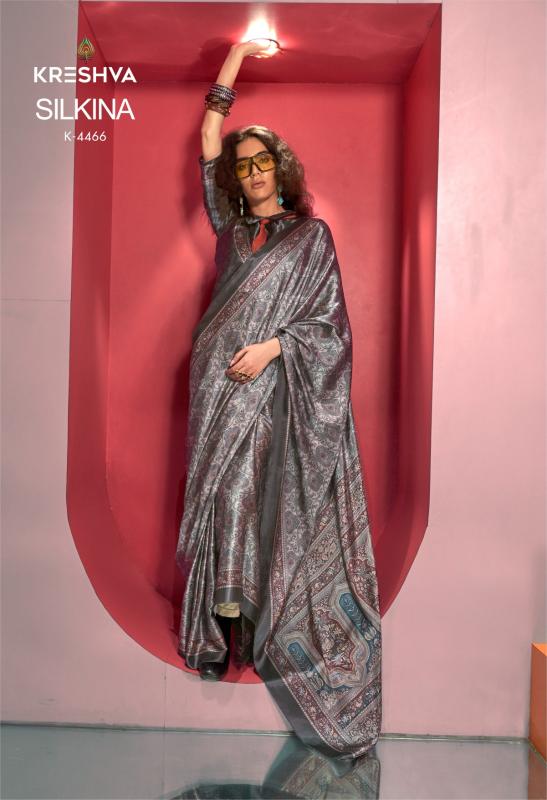 Kreshva Silkina catalog satin sarees 