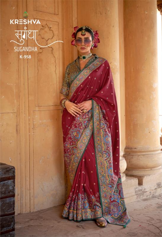Kreshva Sugandha catalog amar textiles saree wholesaler in surat