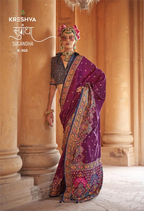 Kreshva Sugandha catalog amar textiles saree wholesaler in surat