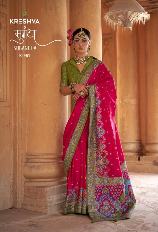 Kreshva Sugandha catalog amar textiles saree wholesaler in surat