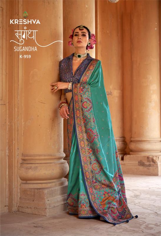 Kreshva Sugandha catalog amar textiles saree wholesaler in surat