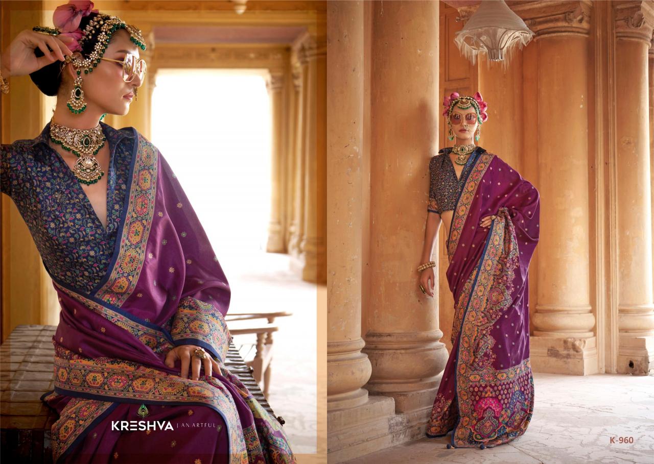 Kreshva Sugandha catalog amar textiles saree wholesaler in surat