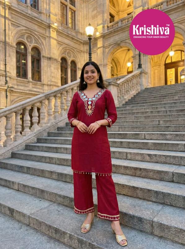 Krishiva Maher catalog Silk Stylish Wear coord set