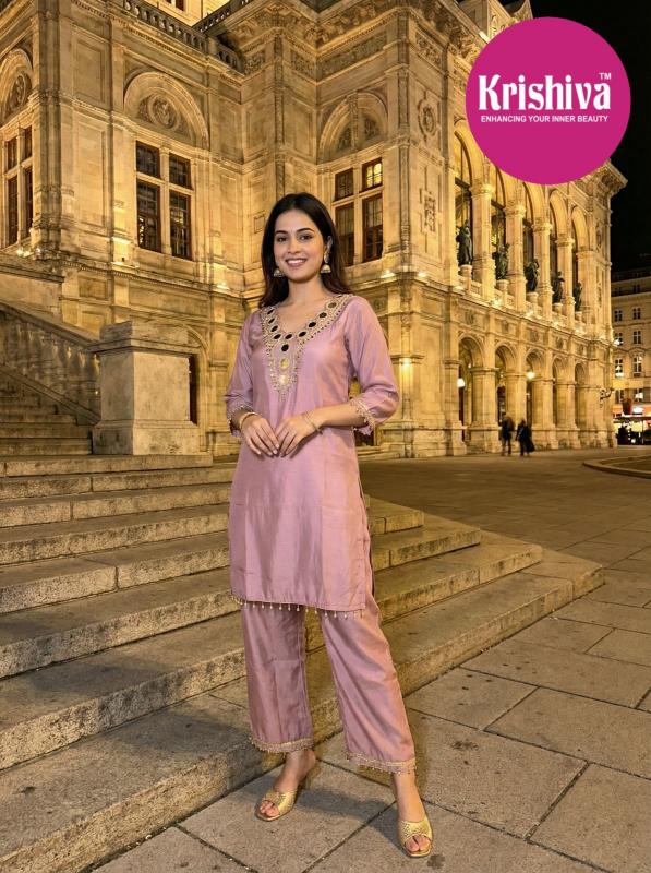 Krishiva Maher catalog Silk Stylish Wear coord set