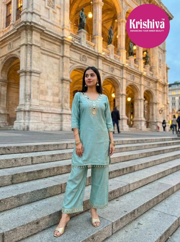 Krishiva Maher catalog Silk Stylish Wear coord set