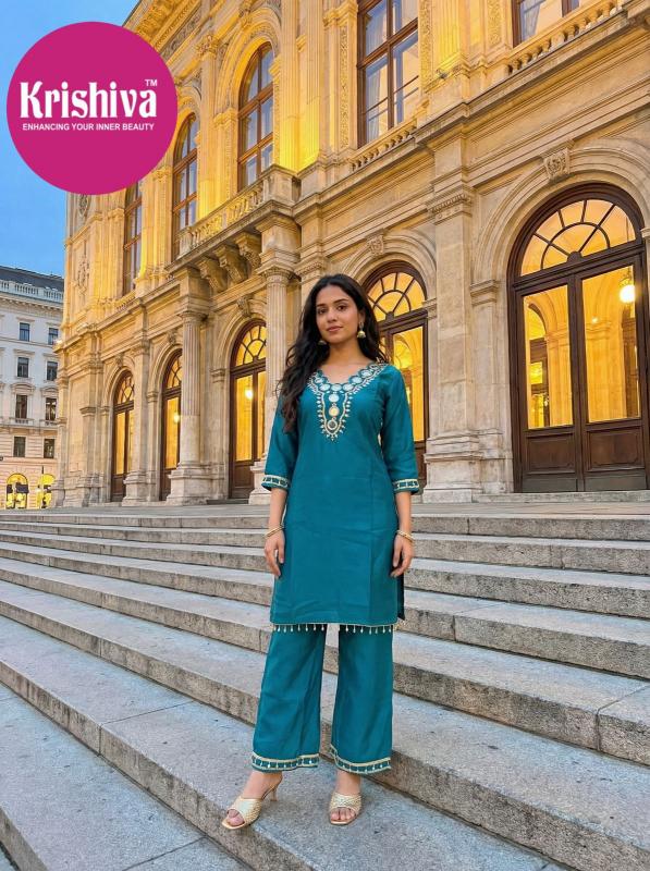 Krishiva Maher catalog Silk Stylish Wear coord set