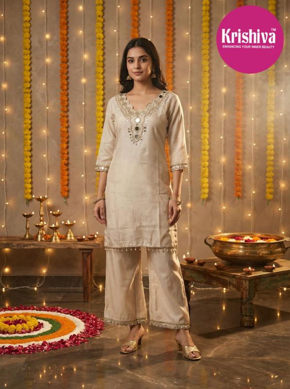 Krishiva Maher catalog Silk Stylish Wear coord set