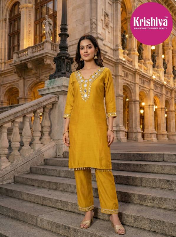 Krishiva Maher catalog Silk Stylish Wear coord set