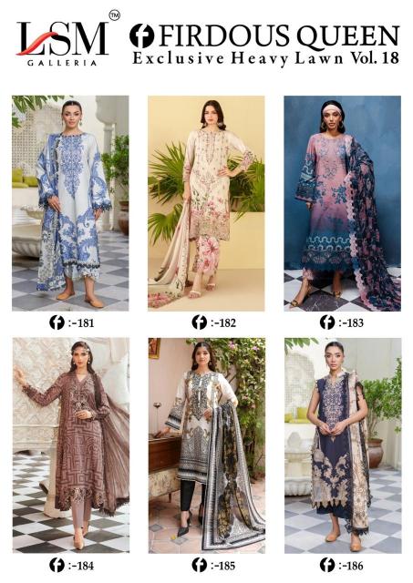Lsm Firdous Queen Vol- 18 - Pakistani Karachi Dress Material