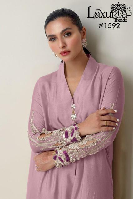 Luxuria Trendz 1592 catalog satin pakistani dress
