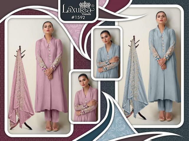 Luxuria Trendz 1592 catalog satin pakistani dress