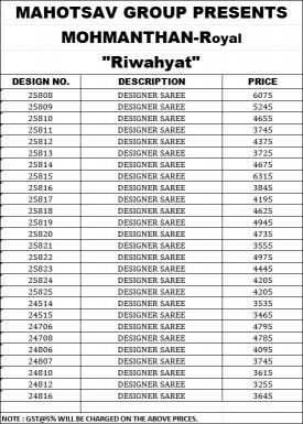 Mahotsav Riwahyat (25800 Series) catalog desginer saree wholesale