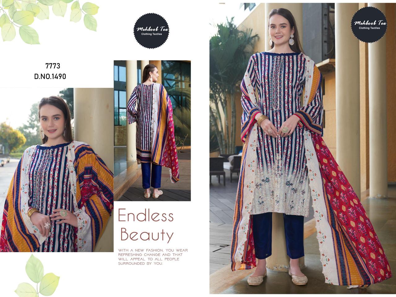 Mehboob Tex 1490 catalog Cotton Pakistani Salwar Kameez