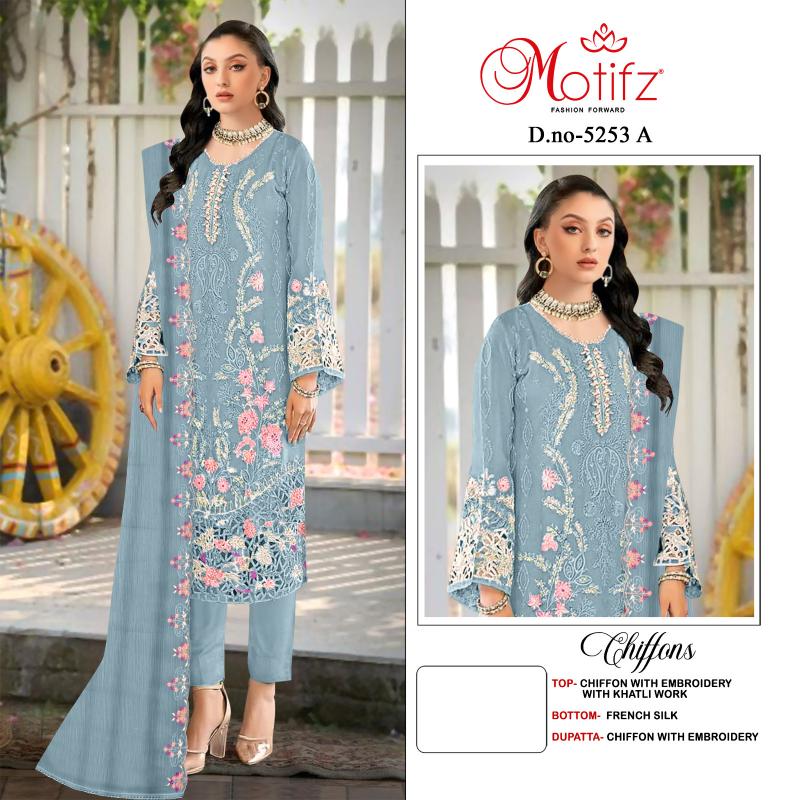 Motifz 5253 catalog pakistani copy suits in tamilnadu