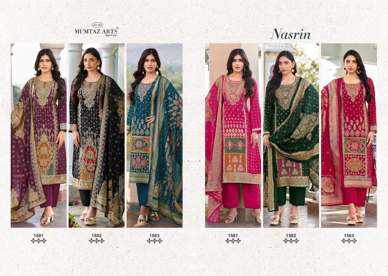 Mumtaz Arts Nasrin catalog unstitched dress material wholesale