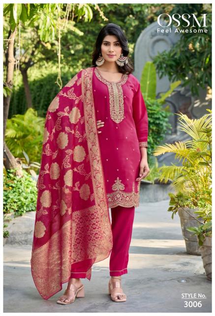 Ossm Mannat Vol 3 0.2 catalog Modal Foil Print Kurti Pant