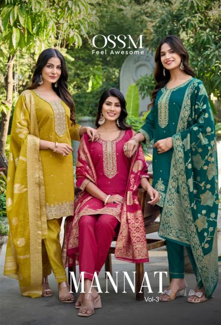Ossm Mannat Vol 3 0.2 catalog Modal Foil Print Kurti Pant