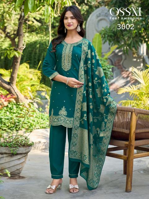 Ossm Mannat Vol 3 0.2 catalog Modal Foil Print Kurti Pant